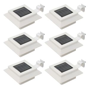 vidaXL Candeeiro de exterior solar LED 6 pcs branco quadrado 12 cm
