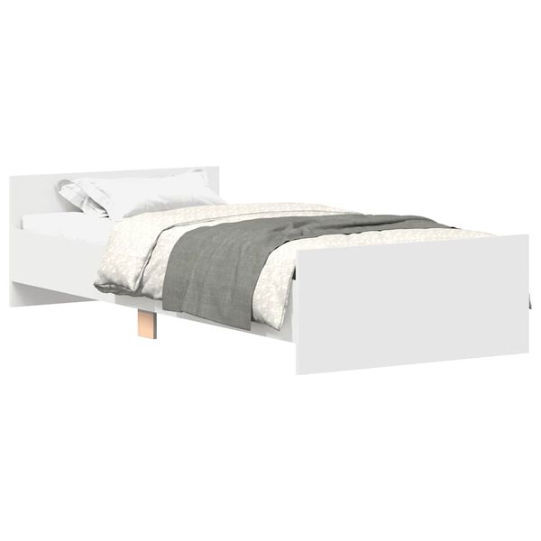 vidaXL Estrutura de cama 100x200 cm derivados de madeira branco