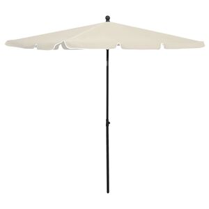 vidaXL Guarda-sol de jardim com mastro 210x140 cm cor areia