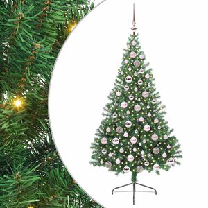vidaXL &Aacute;rvore de Natal Artificial Pr&eacute;-iluminada Verde 180 cm PVC