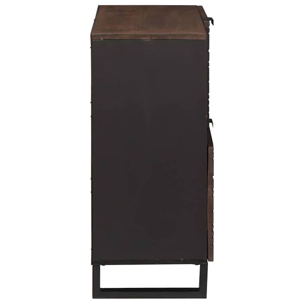 vidaXL Buffet Castanho 80 x 33 x 75 cm Madeira de mangueira maci&ccedil;a