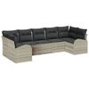 vidaXL Conjunto de Sof&aacute; de Jardim 7 unid. Cinzento-claro