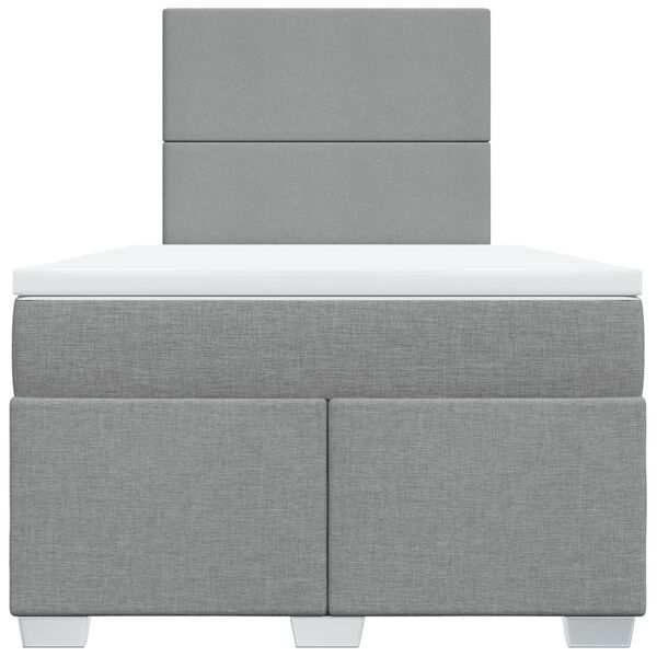 vidaXL Cama com molas/colchão 120x200 cm tecido cinza-claro