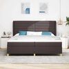 vidaXL Cama Box com colch&atilde;o Marrom Escuro 200 x 200 cm tecido
