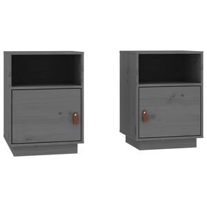 vidaXL Mesas de cabeceira 2 pcs 40x34x55 cm pinho maci&ccedil;o cinza