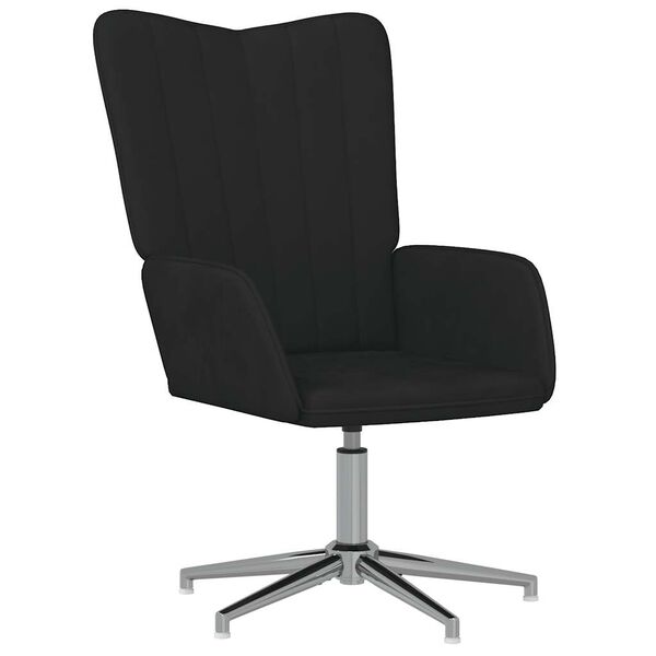 vidaXL Cadeira de descanso veludo preto