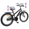 vidaXL Bicicleta Infantil 22 Polegadas para 7-12 anos Preto