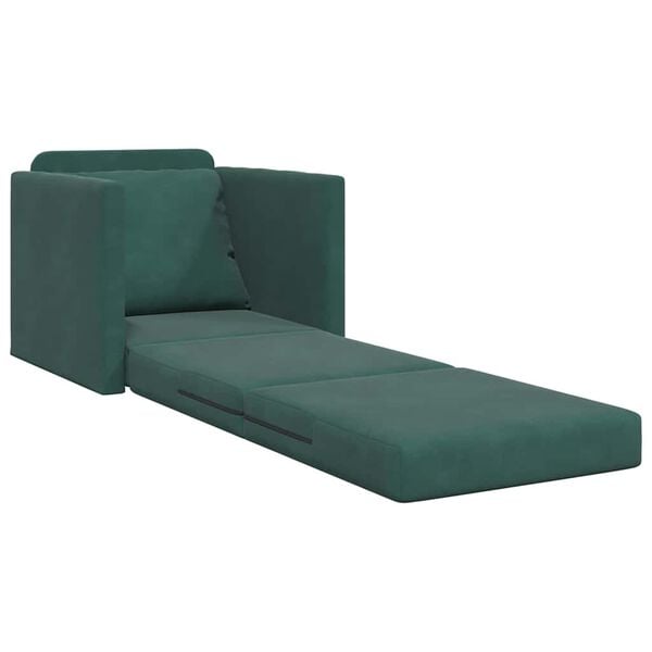 vidaXL Sof&aacute;-Cama 60cm Verde Escuro Veludo