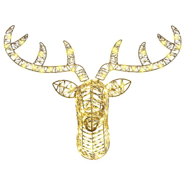 vidaXL Trenó Puxado por Rena com 140 LEDs Branco quente 60 cm PET