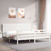 vidaXL Estrutura cama Super King Size c/ cabeceira madeira branco