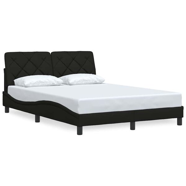 vidaXL Estrutura de cama sem colch&atilde;o 120x200 cm tecido preto