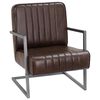 vidaXL Poltrona cantilever couro genu&iacute;no castanho