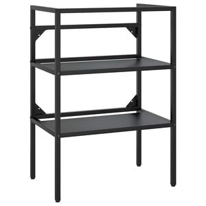 vidaXL Estrutura p/ lavat&oacute;rio casa de banho ferro 59x38x83 cm preto