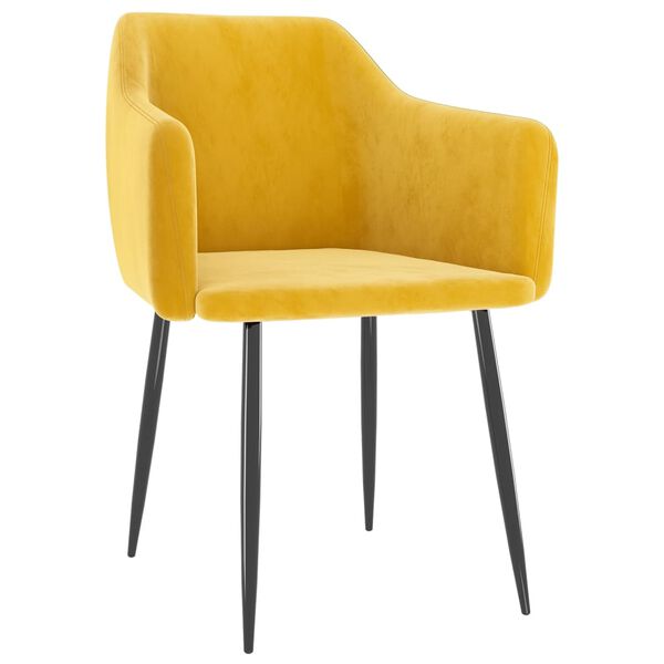 vidaXL Cadeiras de jantar 2 pcs veludo amarelo mostarda