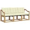 vidaXL Conjunto de Sof&aacute;s para Exterior 3 unid. Branco e Creme