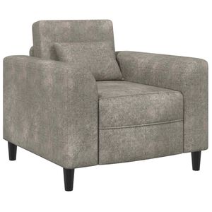 vidaXL poltrona Cinzento-claro Couro Suede Sint&eacute;tico
