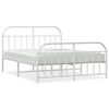 vidaXL Estrutura de cama com cabeceira e p&eacute;s 140x200 cm metal branco