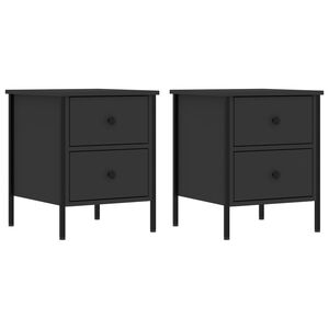 vidaXL Mesas de cabeceira 2pcs 40x42x50 cm derivados de madeira preto