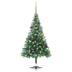 vidaXL &Aacute;rvore de Natal artificial pr&eacute;-iluminada c/ bolas 910 ramos