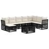 vidaXL Conjunto de Sof&aacute; de Jardim 9 unid. Preto vime PE