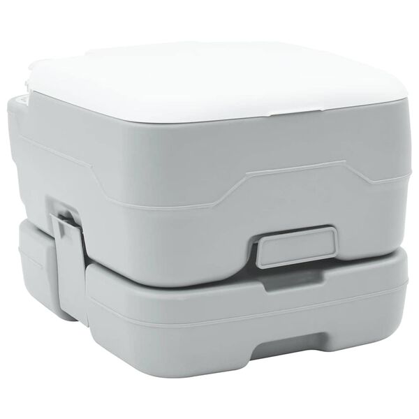 vidaXL Vaso Sanit&aacute;rio de Camping Cinza e Branco 41,5 x 36,5 x 30 cm