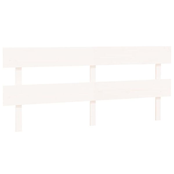 vidaXL Cabeceira de cama 204x3x81 cm pinho maci&ccedil;o branco