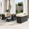 vidaXL Conjunto de Sof&aacute; de Jardim com almofada 8 pcs Preto e creme