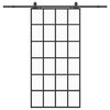 vidaXL Porta deslizante c/ conj ferragens 102x205cm vidro ESG preto