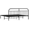 vidaXL Estrutura de cama com cabeceira 200x200 cm metal preto