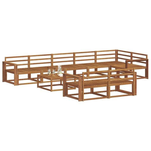 vidaXL Conjunto de Sof&aacute;s para Exterior 9 pcs Natural