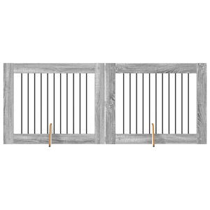 vidaXL Port&atilde;o de C&atilde;o com Suportes 2 pcs Sonoma Cinzento 100 x 80 cm