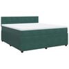 vidaXL Cama com molas/colch&atilde;o 180x200 cm veludo verde-escuro