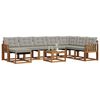 vidaXL Conjunto de Sof&aacute;s para Exterior 9 pcs Cinza Natural e Claro