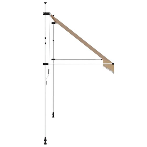 vidaXL Toldo retr&aacute;til manual 350 cm riscas laranjas e brancas