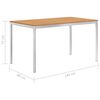 vidaXL Mesa de jantar jardim 140x80x75 cm teca maci&ccedil;a e a&ccedil;o inoxid&aacute;vel