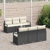 vidaXL Conjunto de Sof&aacute; de Jardim 7 pcs Preto Rattan Sint&eacute;tico