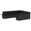 vidaXL 10 pcs conjunto sof&aacute;s de jardim c/ almofad&otilde;es vime PE preto