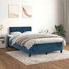 vidaXL Cama boxspring com colch&atilde;o 120x190 cm veludo azul-escuro