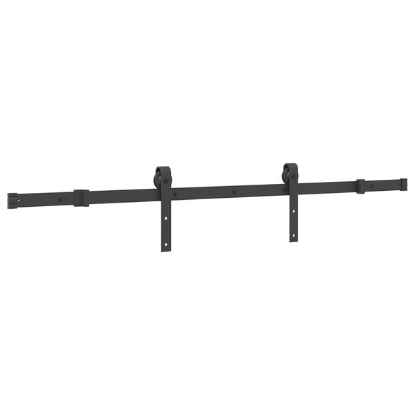 vidaXL Kit de ferragens para porta deslizante 152,5 cm aço preto