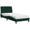 vidaXL Cama com colch&atilde;o 80x200 cm veludo verde-escuro
