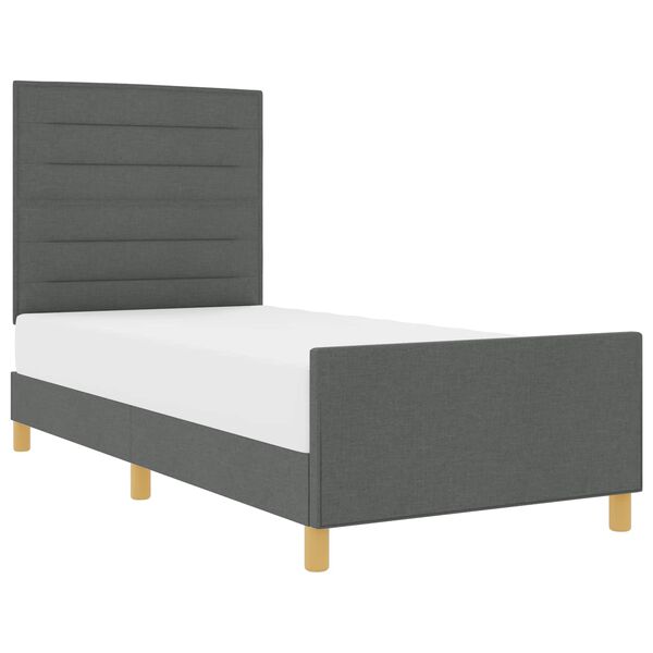 vidaXL Estrutura da Cama Cinzento escuro 100 x 200 cm tecido