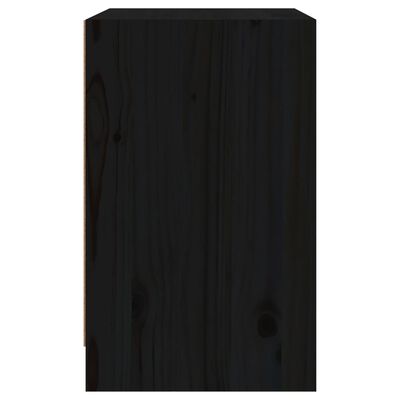 vidaXL Mesa de cabeceira 40x31x50 cm madeira de pinho maciça preto
