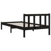 vidaXL Estrutura de cama solteiro 90x190 cm pinho maci&ccedil;o preto