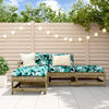vidaXL 4 pcs conjunto lounge de jardim c/ almofad&otilde;es pinho impregnado