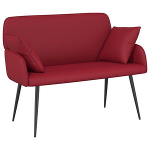 vidaXL Sof&aacute; de 2 lugares com pernas de metal 2 lugar Vinho Vermelho
