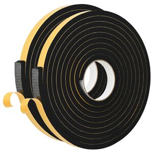 vidaXL Fita de espuma autoadesiva 2 unid. Preto 20mm x 5m Espuma CR