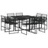 vidaXL 9 pcs conjunto de jantar para jardim vime PE preto
