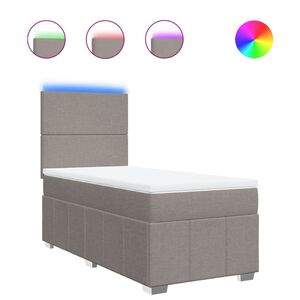 vidaXL Cama com molas/colch&atilde;o 90x190 cm tecido castanho-acinzentado