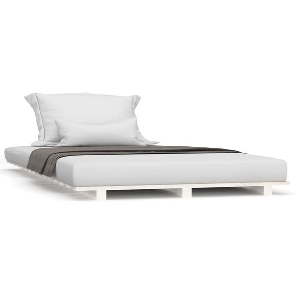 vidaXL Estrutura de cama 90x190 cm madeira de pinho maciça branco