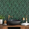 vidaXL Azulejo Chevron 50 pcs Verde Escuro 30 x 30 cm